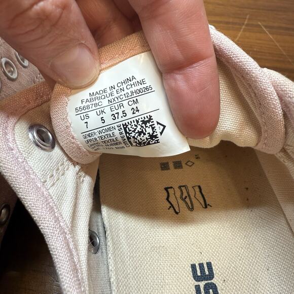 Converse Jack Purcell Slip On Laceless Sneakers Light Pink Canvas Women 7 - Picture 5 of 5